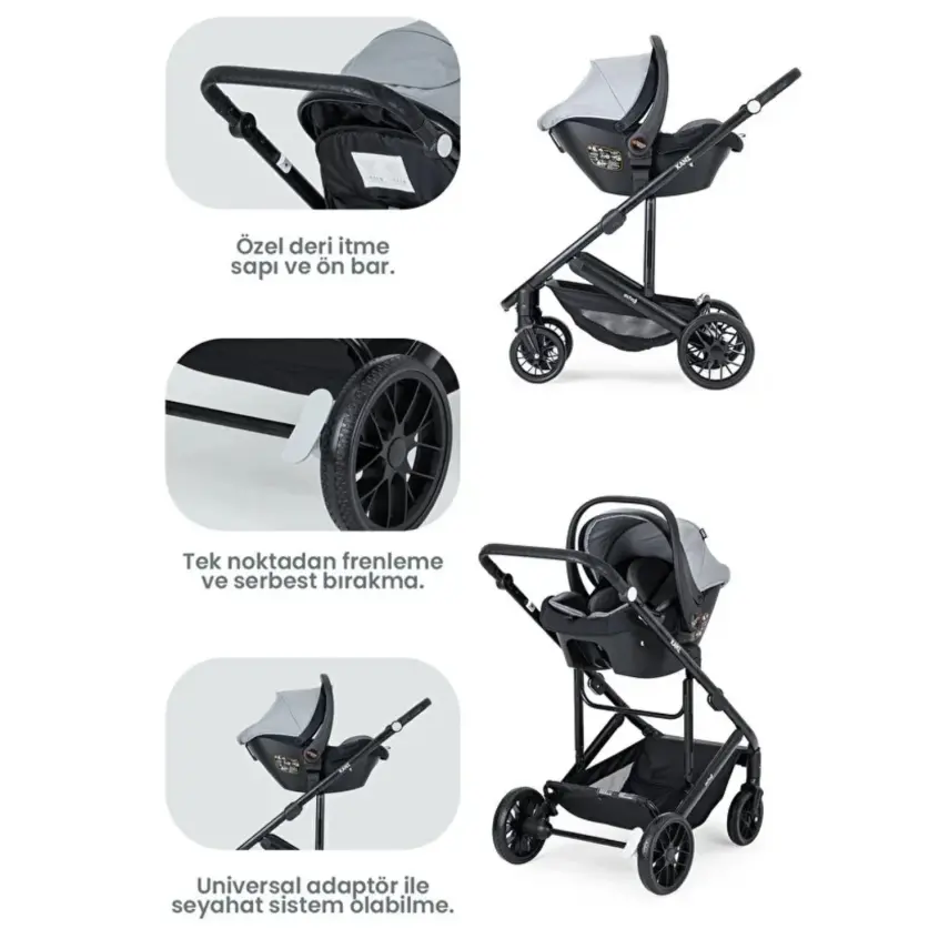 Kanz Echo Travel Sistem Bebek Arabası Grey - 8
