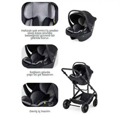 Kanz Echo Travel Sistem Bebek Arabası Siyah - 6