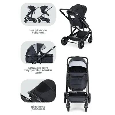 Kanz Echo Travel Sistem Bebek Arabası Siyah - 5