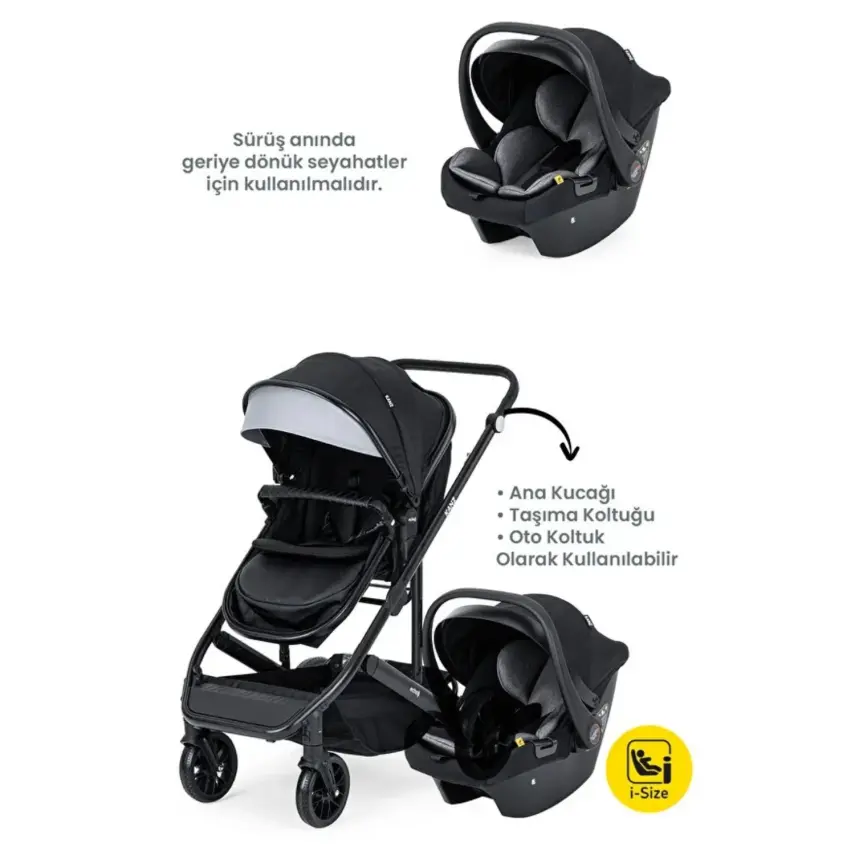Kanz Echo Travel Sistem Bebek Arabası Siyah - 9