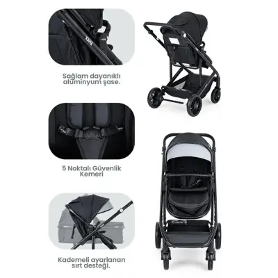 Kanz Echo Travel Sistem Bebek Arabası Siyah - 4