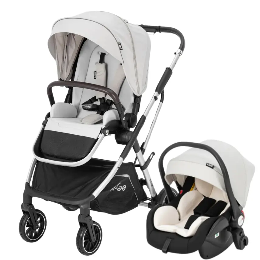Kanz N-Go Çift Yönlü Tek Elle Katlanabilen Travel Sistem Bebek Arabası Bej - 1