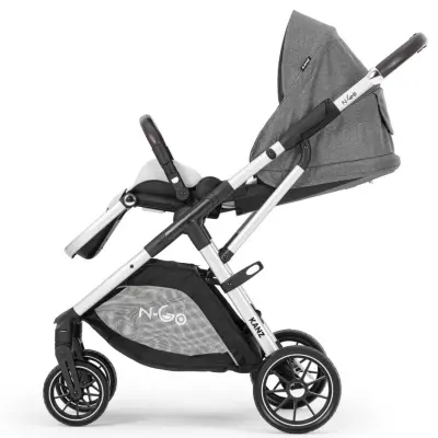 Kanz N-Go Çift Yönlü Tek Elle Katlanabilen Travel Sistem Bebek Arabası Gri - 6