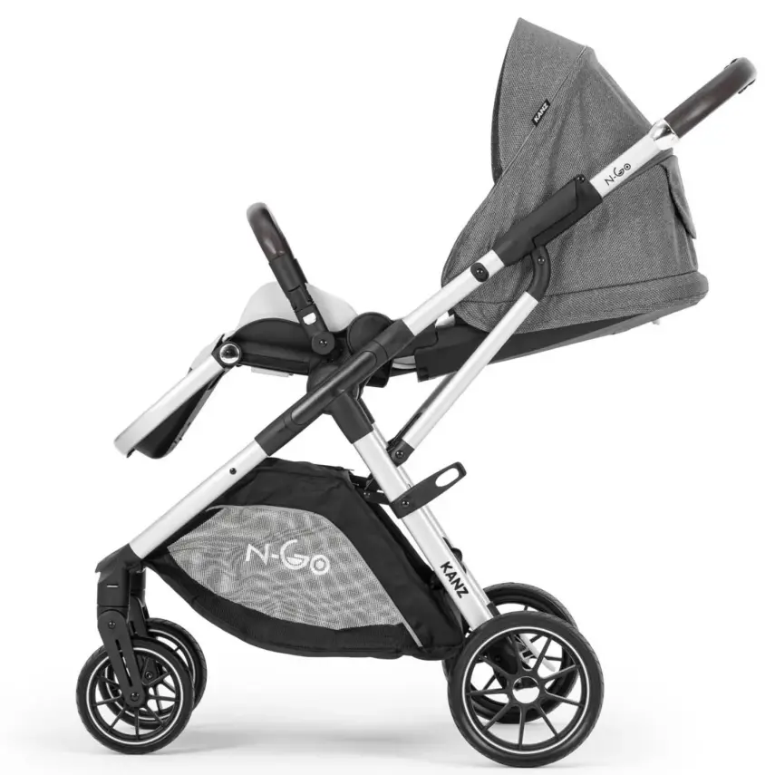 Kanz N-Go Çift Yönlü Tek Elle Katlanabilen Travel Sistem Bebek Arabası Gri - 6