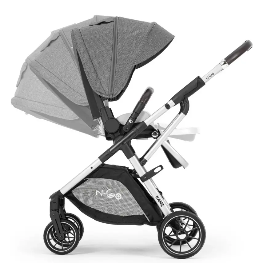 Kanz N-Go Çift Yönlü Tek Elle Katlanabilen Travel Sistem Bebek Arabası Gri - 8