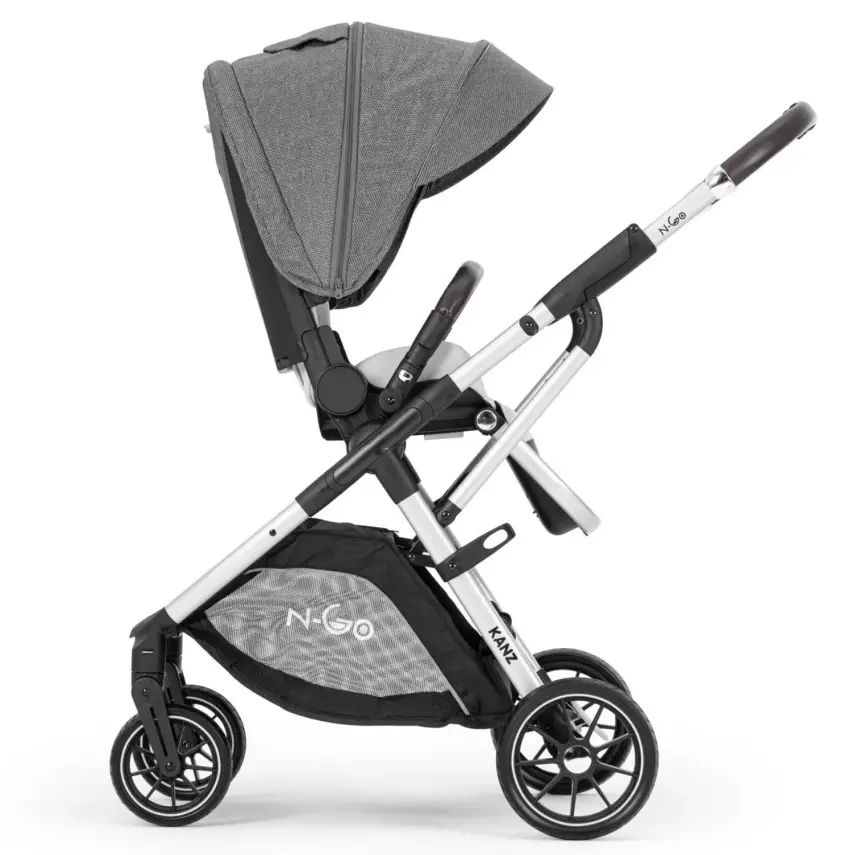 Kanz N-Go Çift Yönlü Tek Elle Katlanabilen Travel Sistem Bebek Arabası Gri - 9