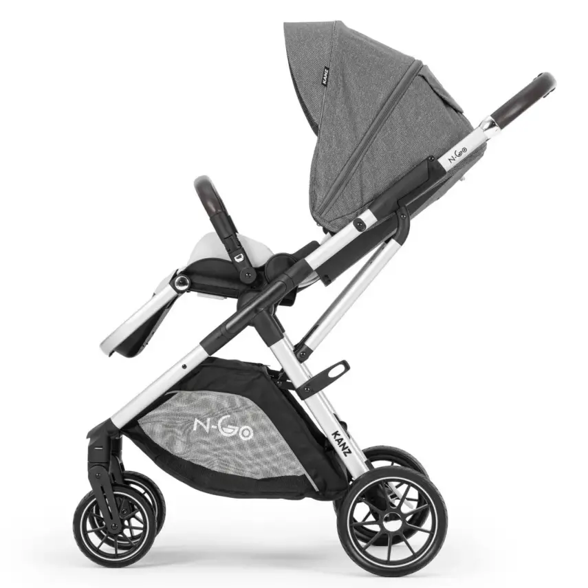 Kanz N-Go Çift Yönlü Tek Elle Katlanabilen Travel Sistem Bebek Arabası Gri - 10