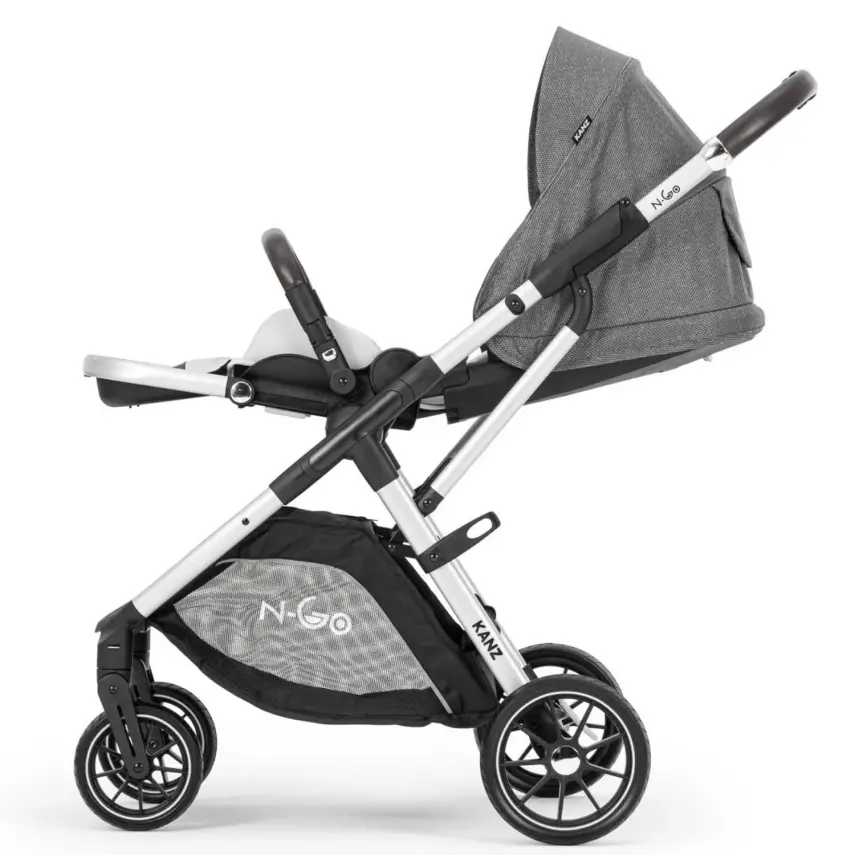 Kanz N-Go Çift Yönlü Tek Elle Katlanabilen Travel Sistem Bebek Arabası Gri - 14