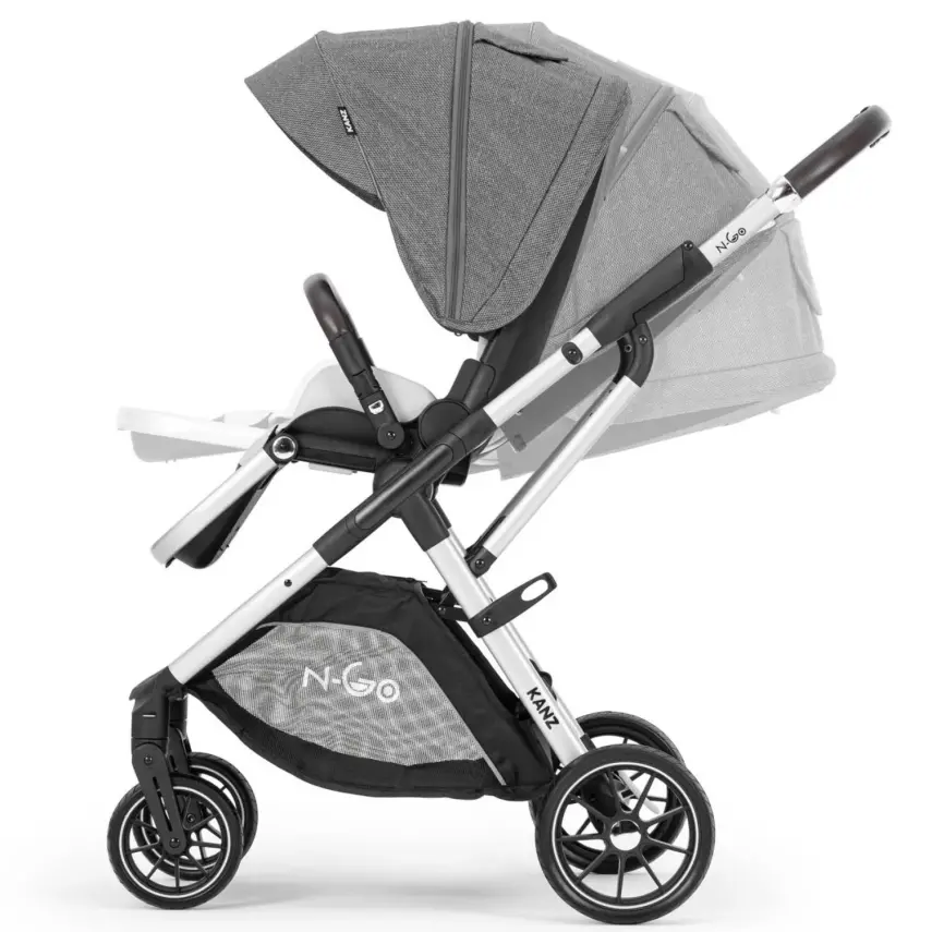 Kanz N-Go Çift Yönlü Tek Elle Katlanabilen Travel Sistem Bebek Arabası Gri - 13