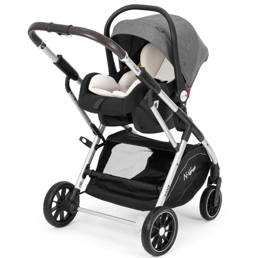 Kanz N-Go Çift Yönlü Tek Elle Katlanabilen Travel Sistem Bebek Arabası Gri - 4