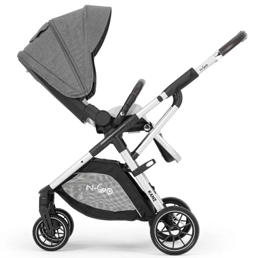 Kanz N-Go Çift Yönlü Tek Elle Katlanabilen Travel Sistem Bebek Arabası Gri - 12
