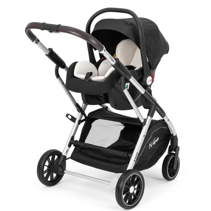 Kanz N-Go Çift Yönlü Tek Elle Katlanabilen  Travel Sistem Bebek Arabası Siyah - 2