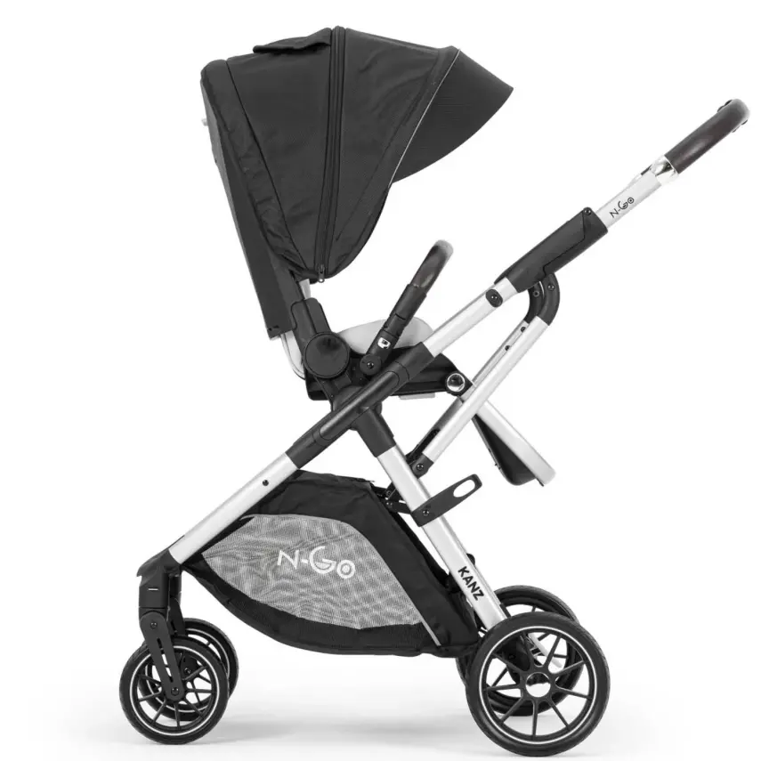Kanz N-Go Çift Yönlü Tek Elle Katlanabilen  Travel Sistem Bebek Arabası Siyah - 5