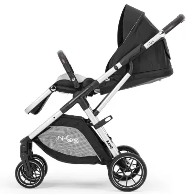 Kanz N-Go Çift Yönlü Tek Elle Katlanabilen  Travel Sistem Bebek Arabası Siyah - 7