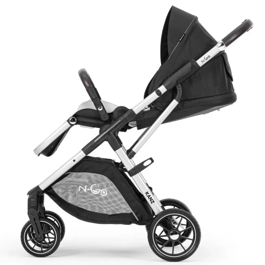 Kanz N-Go Çift Yönlü Tek Elle Katlanabilen  Travel Sistem Bebek Arabası Siyah - 7