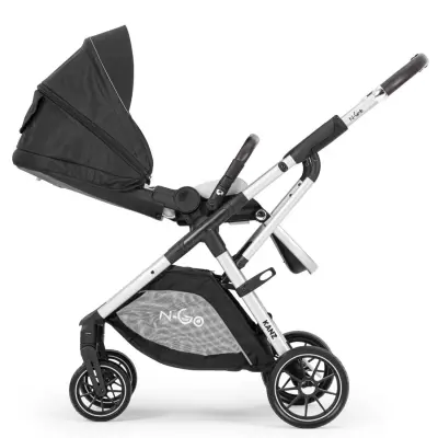 Kanz N-Go Çift Yönlü Tek Elle Katlanabilen  Travel Sistem Bebek Arabası Siyah - 8