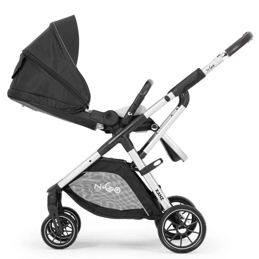 Kanz N-Go Çift Yönlü Tek Elle Katlanabilen  Travel Sistem Bebek Arabası Siyah - 8