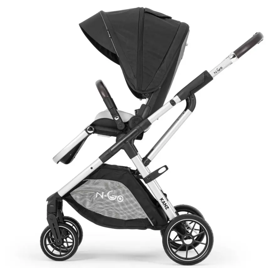 Kanz N-Go Çift Yönlü Tek Elle Katlanabilen  Travel Sistem Bebek Arabası Siyah - 9