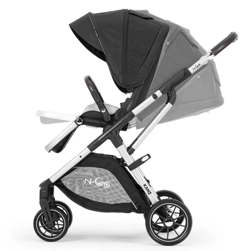 Kanz N-Go Çift Yönlü Tek Elle Katlanabilen  Travel Sistem Bebek Arabası Siyah - 11