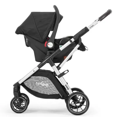 Kanz N-Go Çift Yönlü Tek Elle Katlanabilen  Travel Sistem Bebek Arabası Siyah - 12