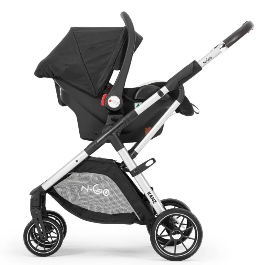 Kanz N-Go Çift Yönlü Tek Elle Katlanabilen  Travel Sistem Bebek Arabası Siyah - 12