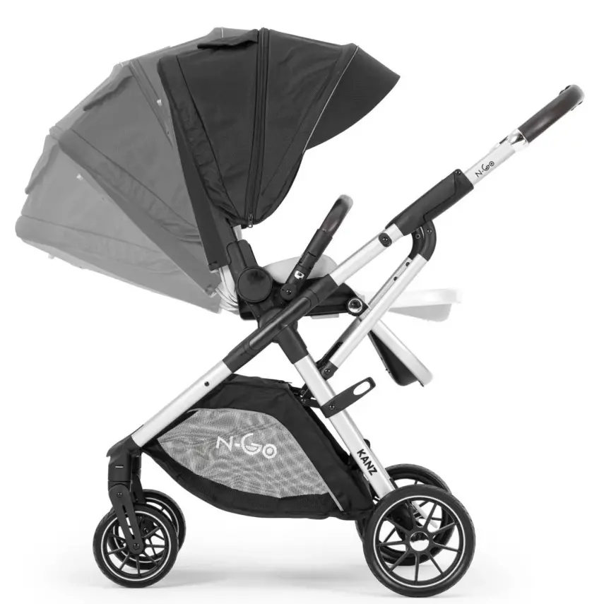 Kanz N-Go Çift Yönlü Tek Elle Katlanabilen  Travel Sistem Bebek Arabası Siyah - 13