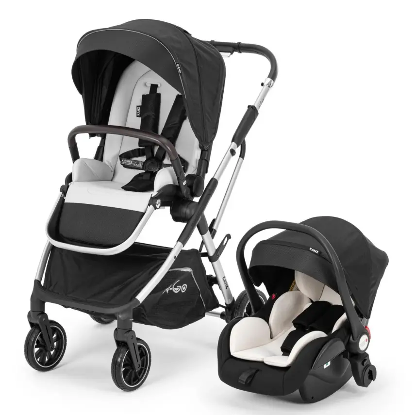 Kanz N-Go Çift Yönlü Tek Elle Katlanabilen  Travel Sistem Bebek Arabası Siyah - 1