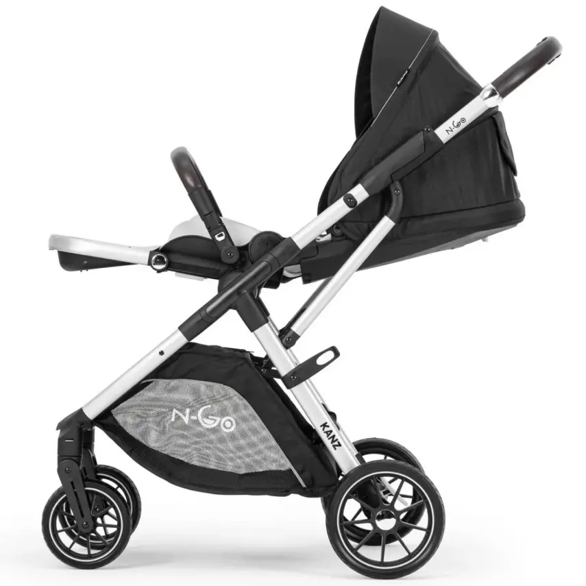 Kanz N-Go Çift Yönlü Tek Elle Katlanabilen  Travel Sistem Bebek Arabası Siyah - 10