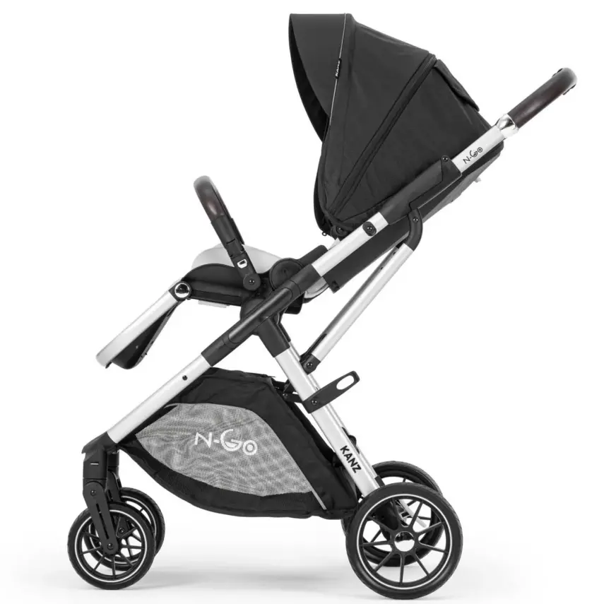 Kanz N-Go Çift Yönlü Tek Elle Katlanabilen  Travel Sistem Bebek Arabası Siyah - 6