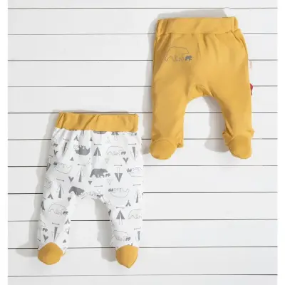 Kanz Pantolon Patikli 2li Baby Bear Hardal