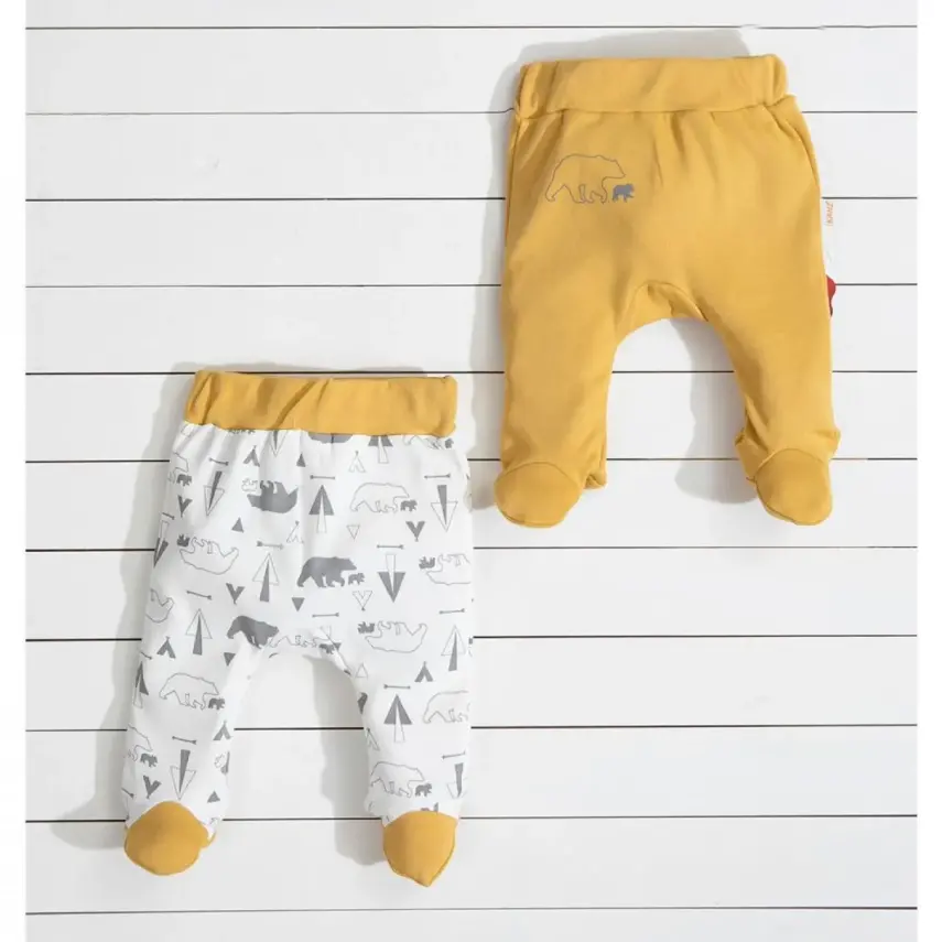 Kanz Pantolon Patikli 2li Baby Bear Hardal - 1