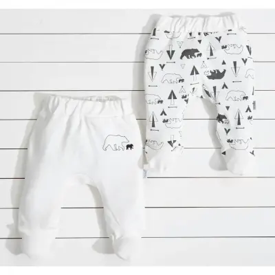 Kanz Pantolon Patikli 2li Baby Bear Siyah