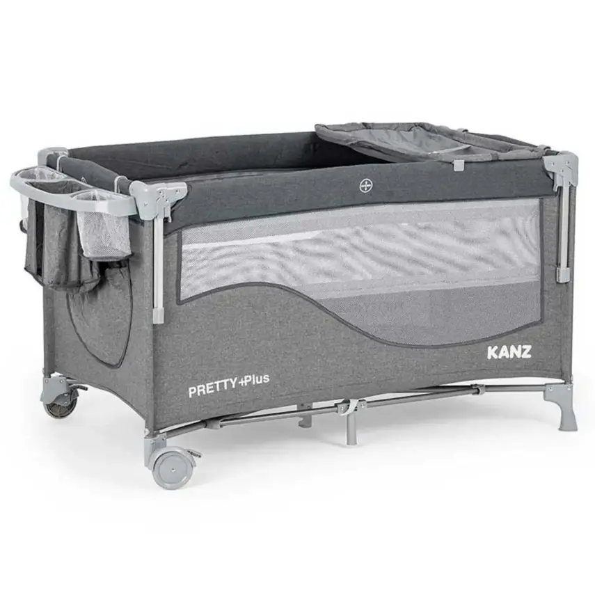 Kanz Pretty Plus Anne Yanı Park Yatak 70X120 Cm Füme  - 1