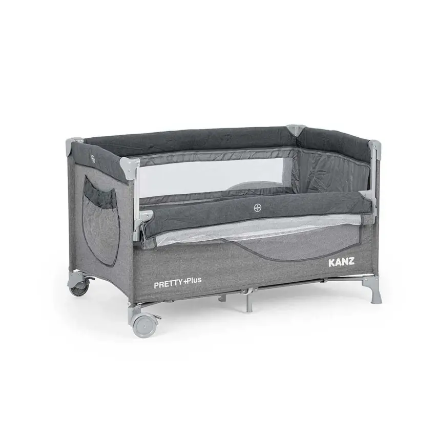 Kanz Pretty Plus Anne Yanı Park Yatak 70X120 Cm Füme  - 2