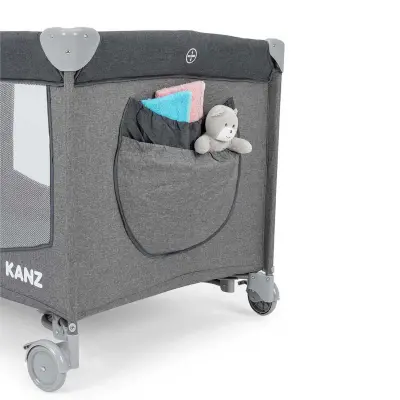 Kanz Pretty Plus Anne Yanı Park Yatak 70X120 Cm Füme  - 11