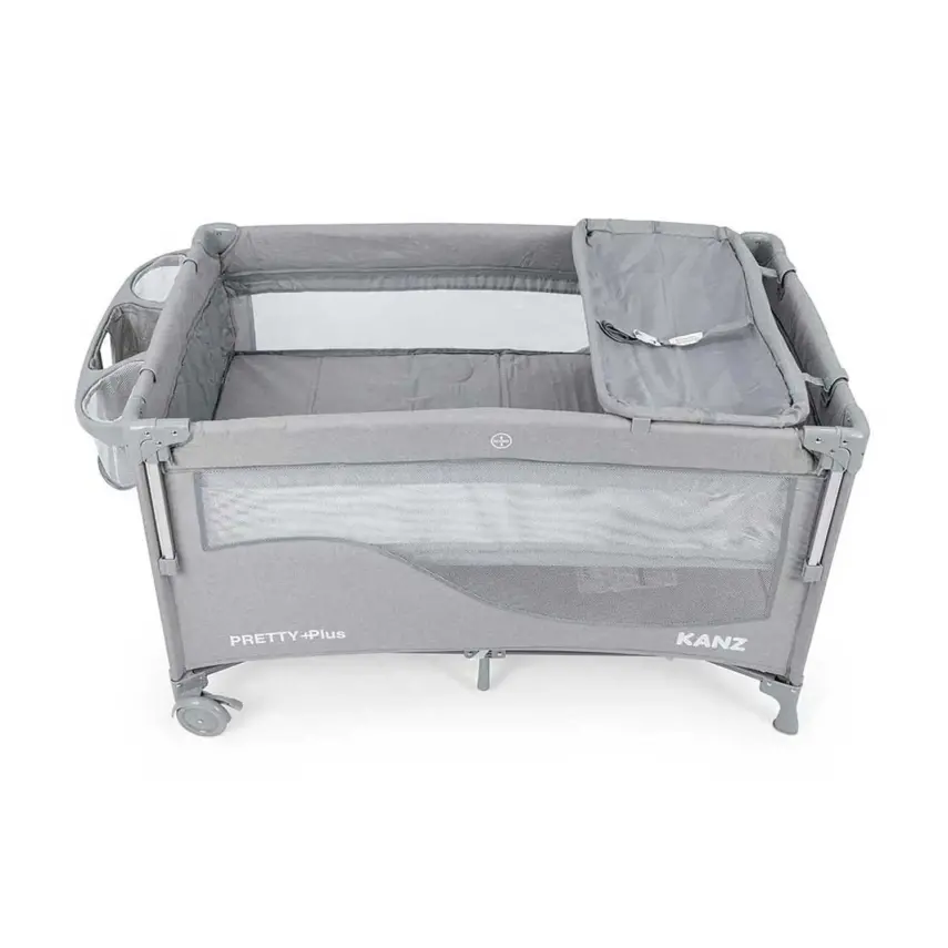 Kanz Pretty Plus Anne Yanı Park Yatak 70X120 Cm Gri  - 11