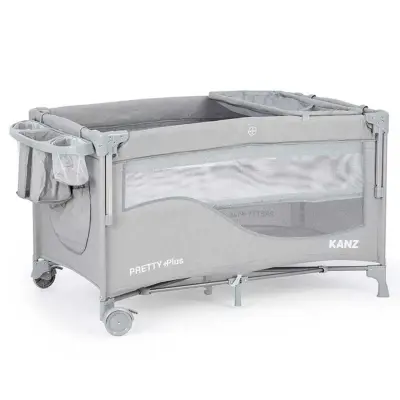 Kanz Pretty Plus Anne Yanı Park Yatak 70X120 Cm Gri 