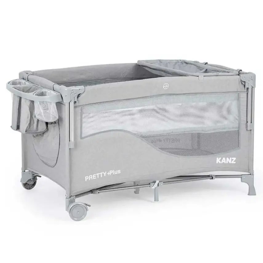 Kanz Pretty Plus Anne Yanı Park Yatak 70X120 Cm Gri  - 1