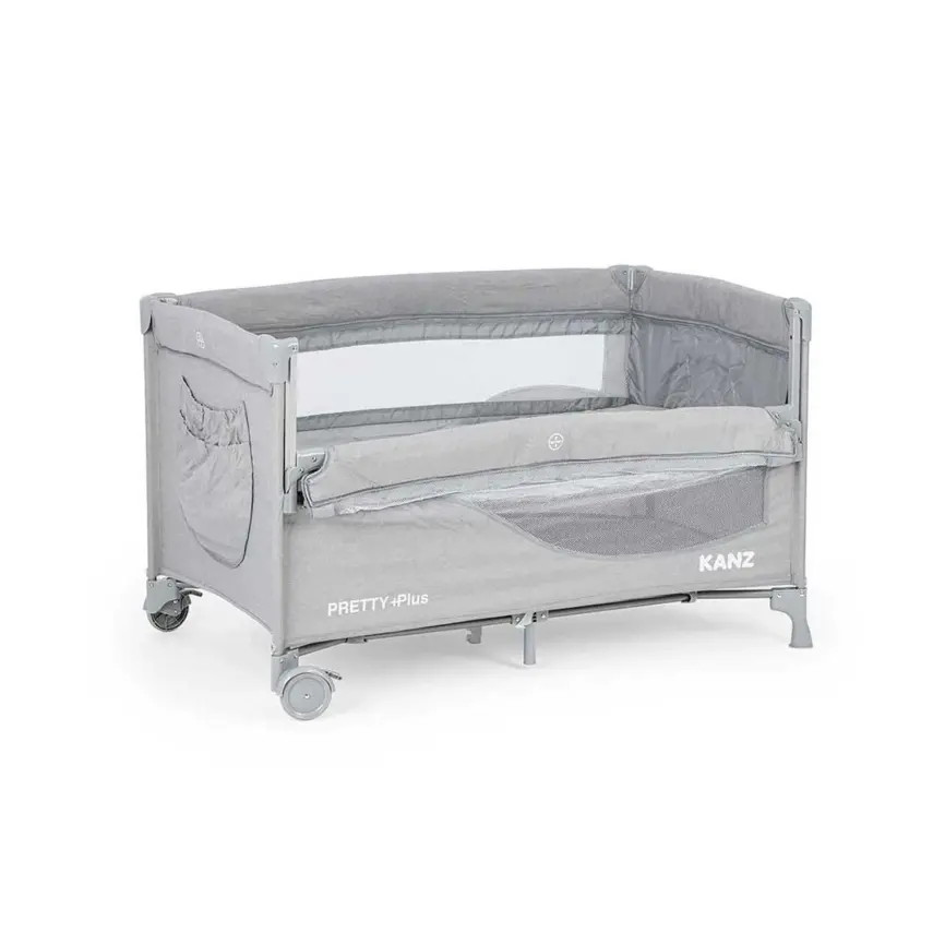 Kanz Pretty Plus Anne Yanı Park Yatak 70X120 Cm Gri  - 14