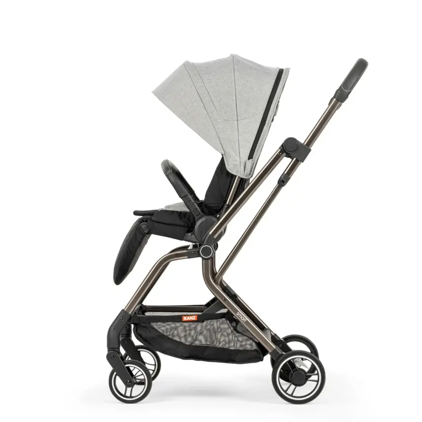 Kanz Smart Çift Yönlü Tek Elle Kapanır Kompakt Travel Sistem Bebek Arabası Gri - 11