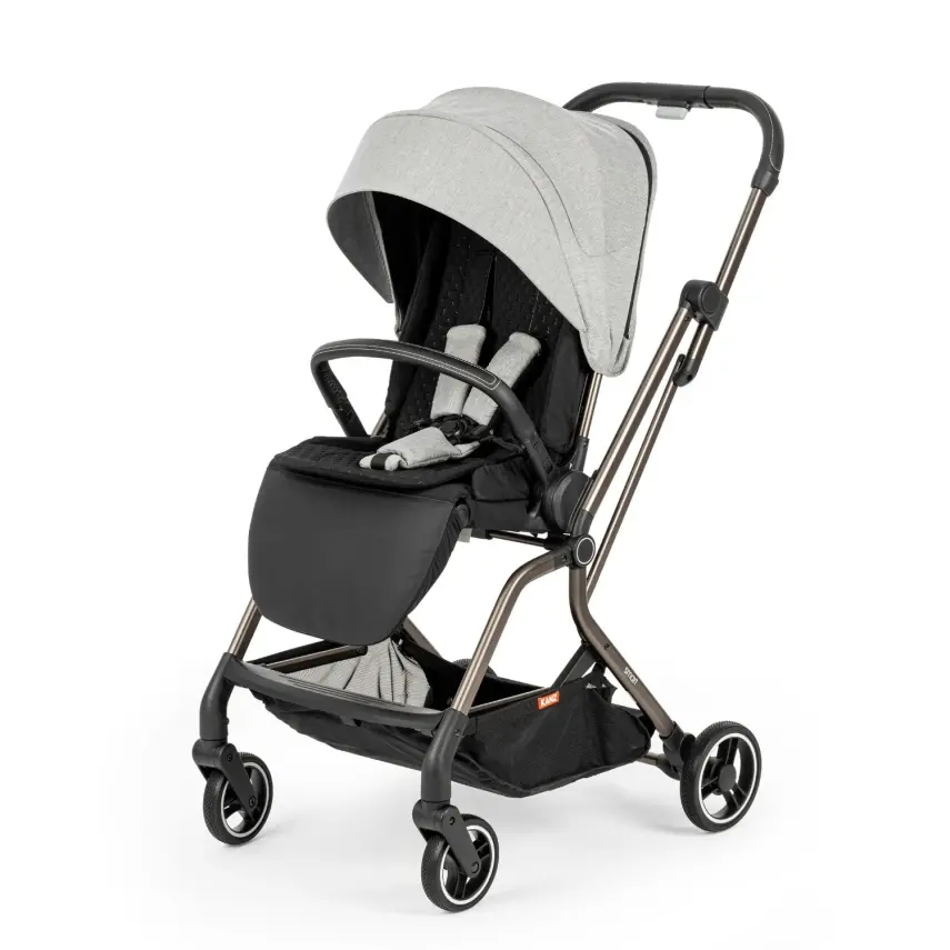 Kanz Smart Çift Yönlü Tek Elle Kapanır Kompakt Travel Sistem Bebek Arabası Gri - 3