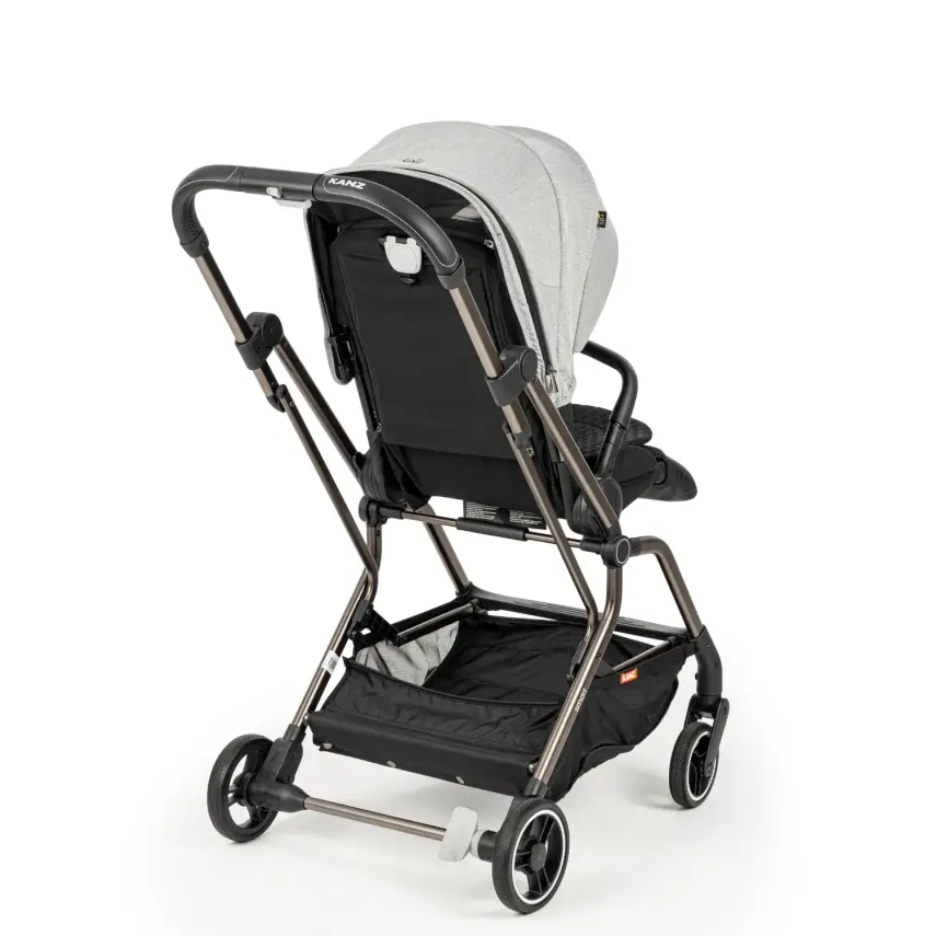 Kanz Smart Çift Yönlü Tek Elle Kapanır Kompakt Travel Sistem Bebek Arabası Gri - 6