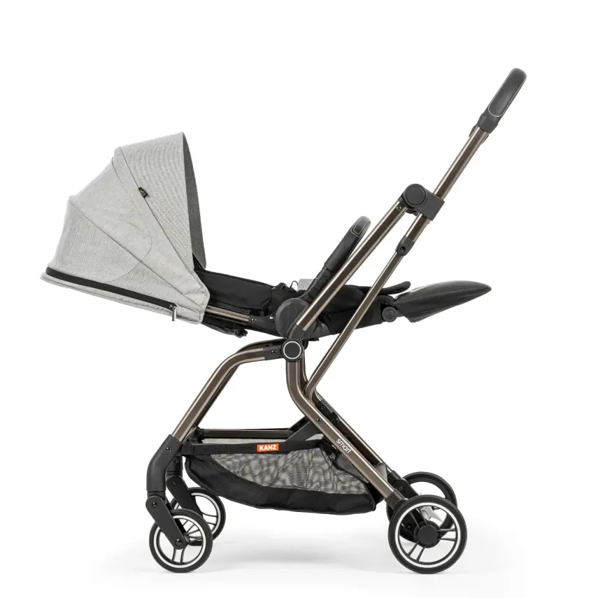 Kanz Smart Çift Yönlü Tek Elle Kapanır Kompakt Travel Sistem Bebek Arabası Gri - 21