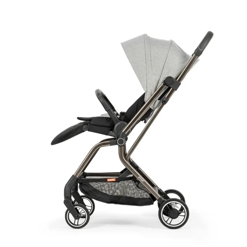 Kanz Smart Çift Yönlü Tek Elle Kapanır Kompakt Travel Sistem Bebek Arabası Gri - 10