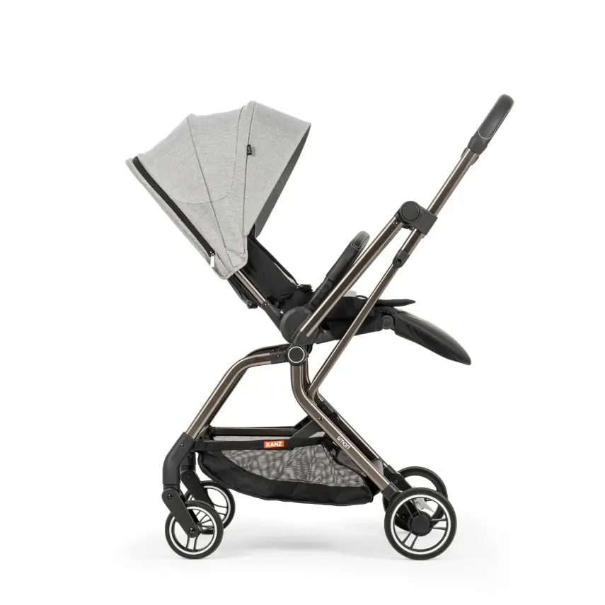 Kanz Smart Çift Yönlü Tek Elle Kapanır Kompakt Travel Sistem Bebek Arabası Gri - 13