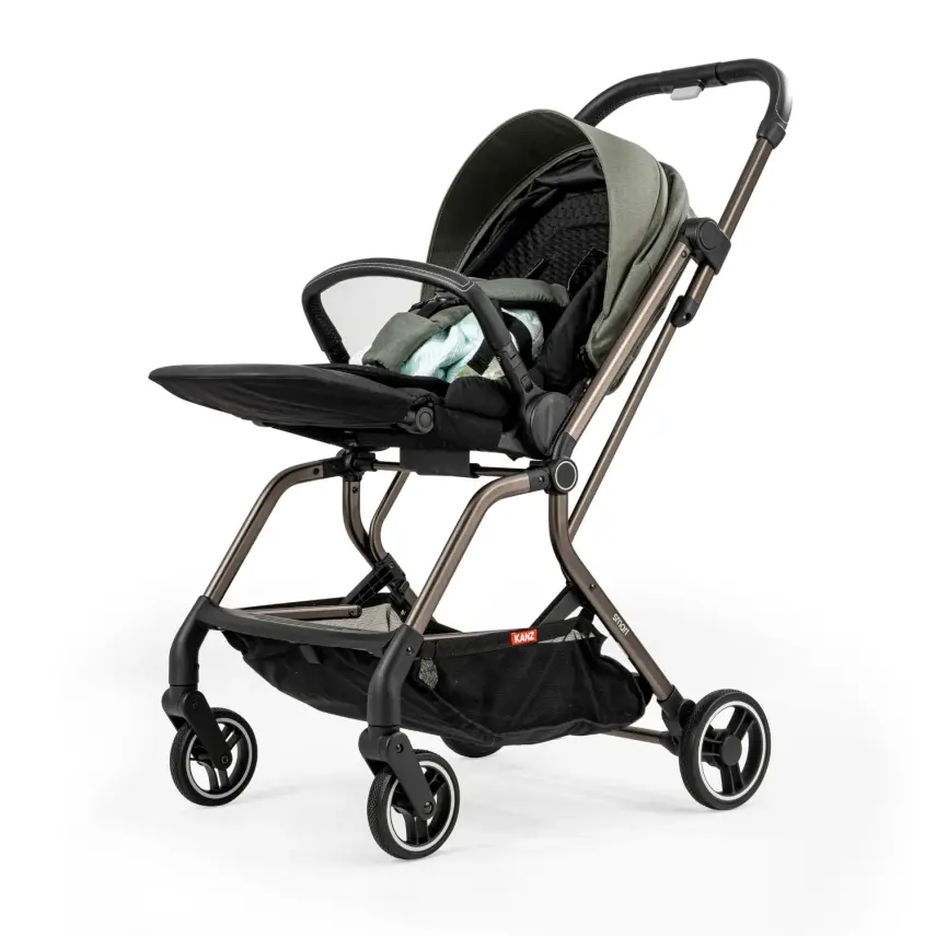 Kanz Smart Çift Yönlü Tek Elle Kapanır Kompakt Travel Sistem Bebek Arabası Yeşil - 32
