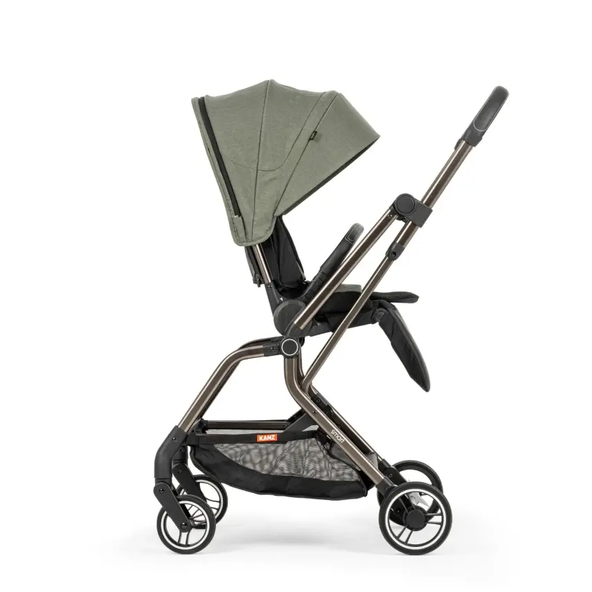 Kanz Smart Çift Yönlü Tek Elle Kapanır Kompakt Travel Sistem Bebek Arabası Yeşil - 10