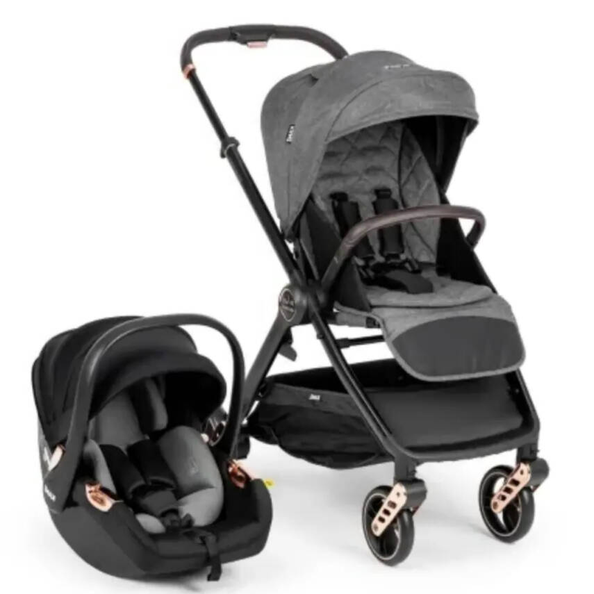 Kanz X-Go Ultimate Çift Yönlü Travel Sistem-Seyahat Sistem Bebek Arabası Rose Gold Gri - 1