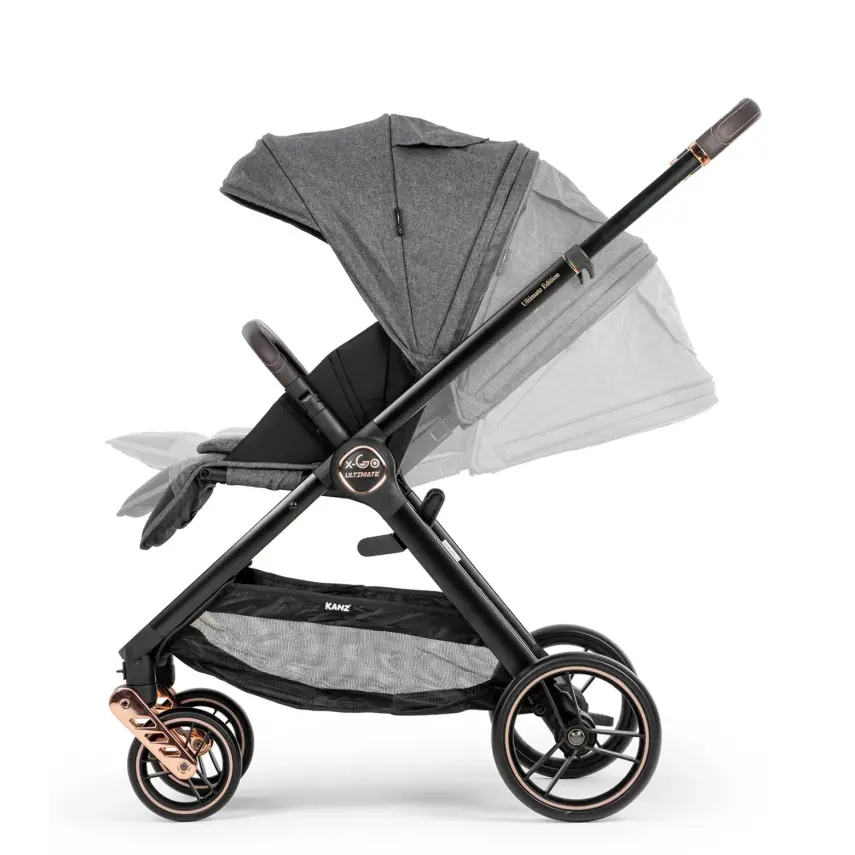 Kanz X-Go Ultimate Çift Yönlü Travel Sistem-Seyahat Sistem Bebek Arabası Rose Gold Gri - 16