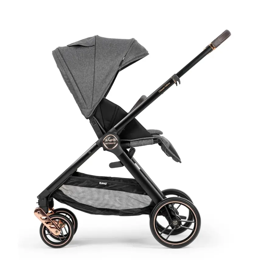 Kanz X-Go Ultimate Çift Yönlü Travel Sistem-Seyahat Sistem Bebek Arabası Rose Gold Gri - 6
